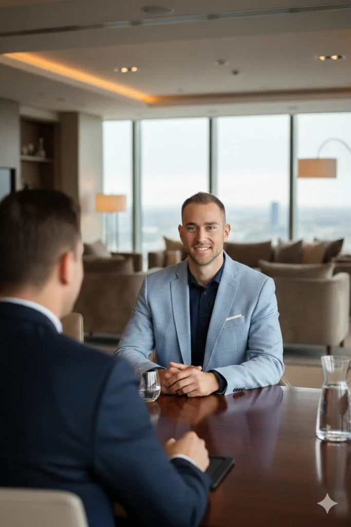 Conseiller gestion patrimoine indépendant K-Invest en rendez-vous client, analyse d'une stratégie patrimoniale personnalisée